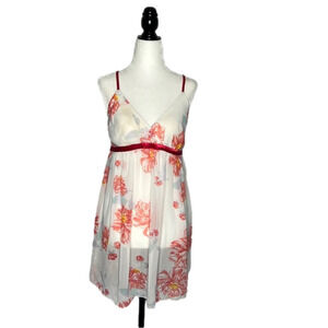 LA Vie en Rose Babydoll Chemise Sheer Floral Slip